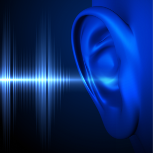 Sound waves entering a human ear.