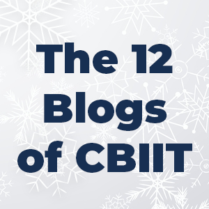 The 12 Blogs of CBIIT on wintery background