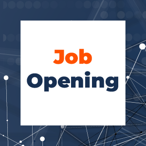 Job Opening is displayed against a background of dots and dashes, representing the concept of data science. 