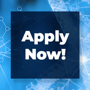 Blue DNA background with text that reads, "Apply Now!"