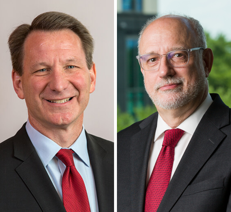 Side-by-side professional headshots of Dr. Ned Sharpless and Dr. Tony Kerlavage