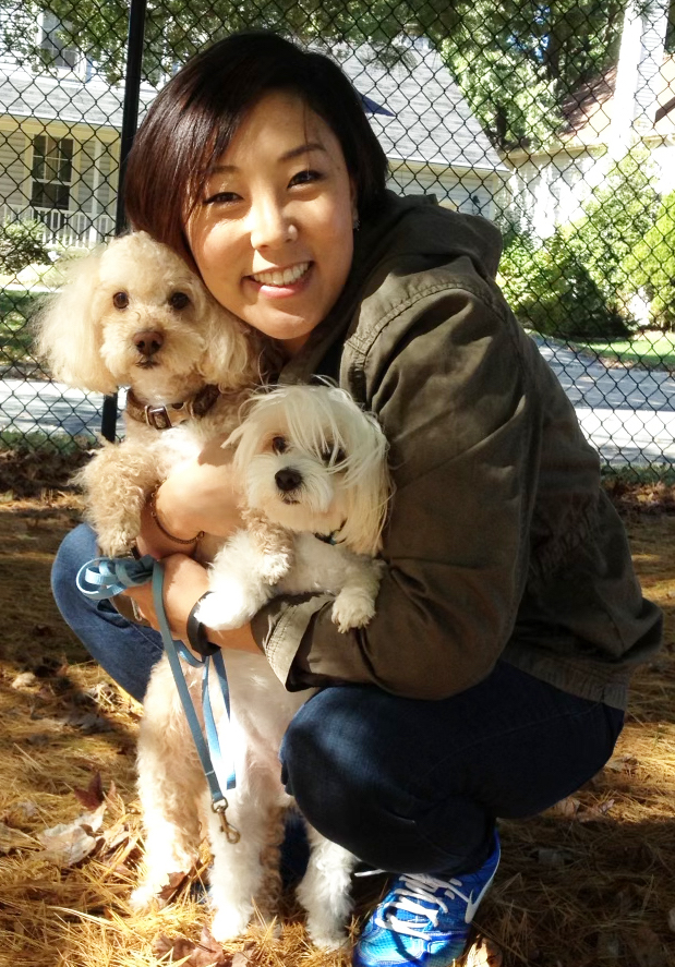 Photo of Hannah Stogsdill with her two small dogs