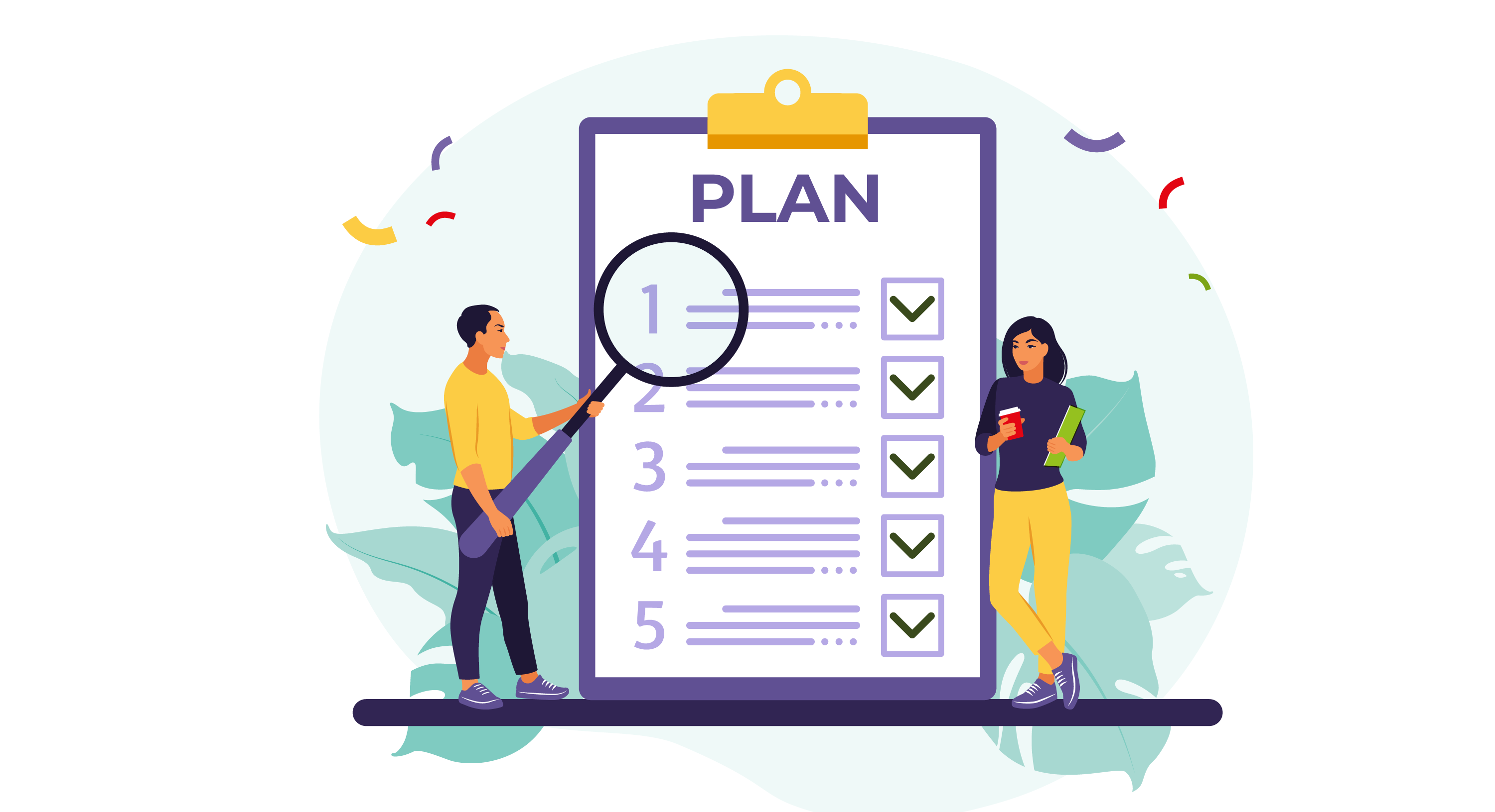Examining a plan with a five step checklist