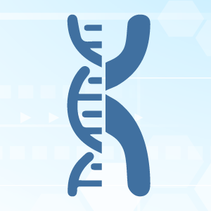 Mitelman Database Icon: Half genomic helix, half chromosome.