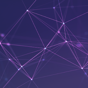 Abstract image with dark blue background and connected purple lines showing contact points.