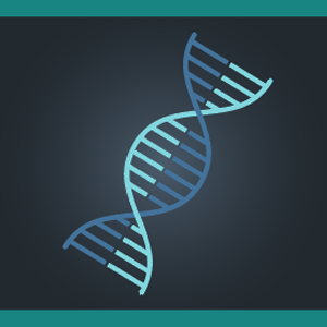 DNA strand on gray background