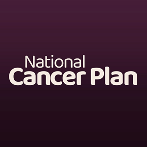 Purple box with white text reading "National Cancer Plan"
