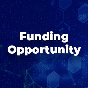 genomics data themed background with text reading "Funding Opportunity"