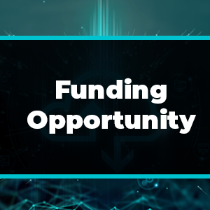 The words “Funding Opportunity” are shown against a cloud in the background, depicting a new opportunity for people working on solutions to help boost cloud computing in cancer research. 